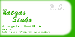 matyas sinko business card